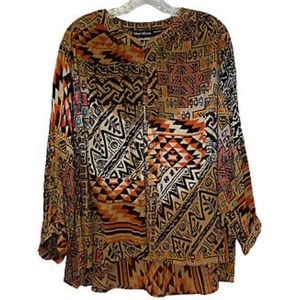 Tolani Aztec print blouse